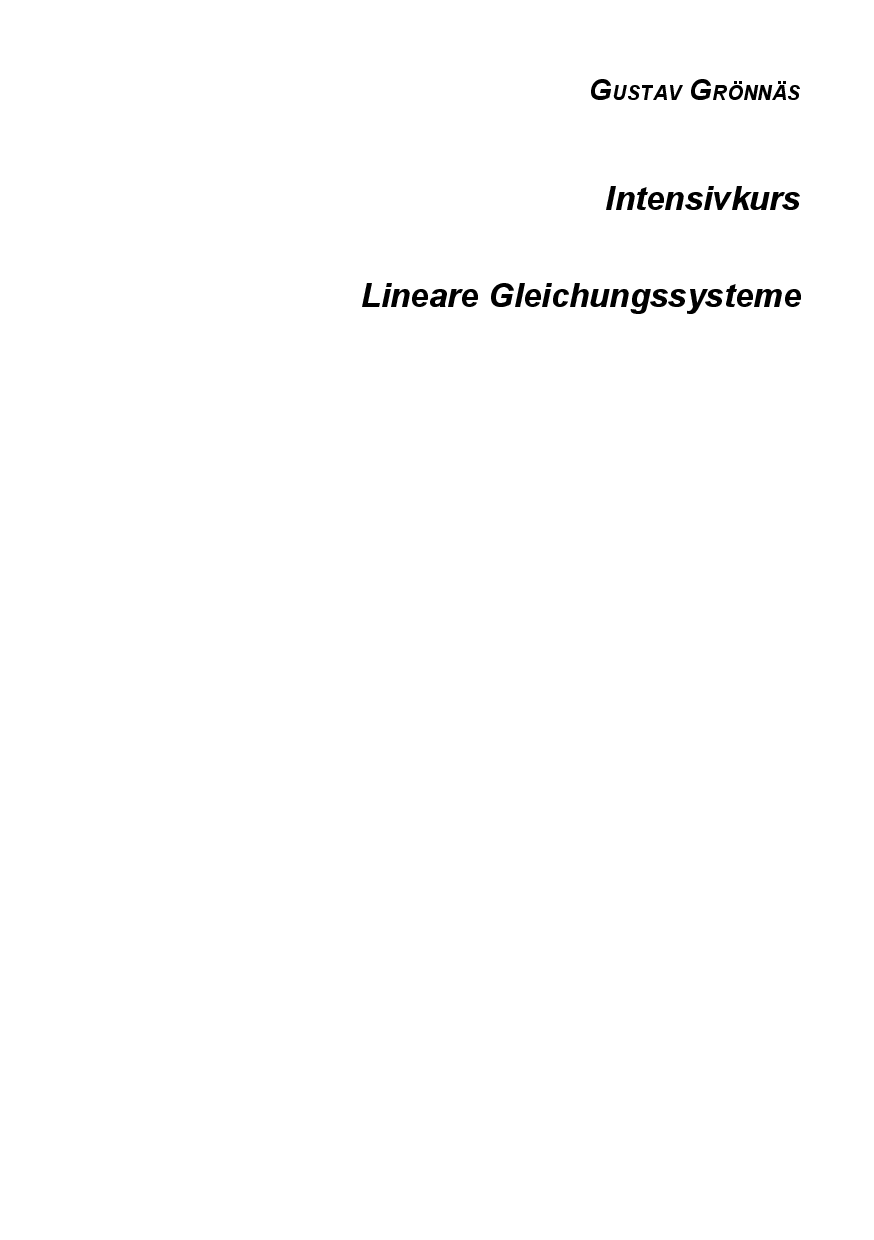 Intensivkurs Lineare Gleichungssysteme (2024) Textvorschau